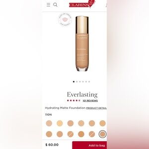 Brand new Clarins Everlasting long-wearing & hydrating foundation - 110N Honey
